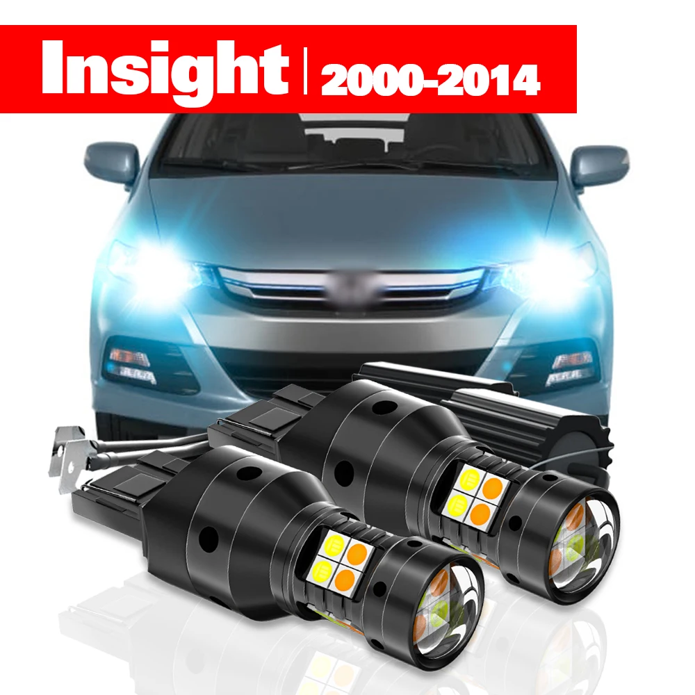 

For Honda Insight 2000-2014 Accessories 2pcs LED Dual Mode Turn Signal+Daytime Running Light DRL 2008 2009 2010 2011 2012 2013