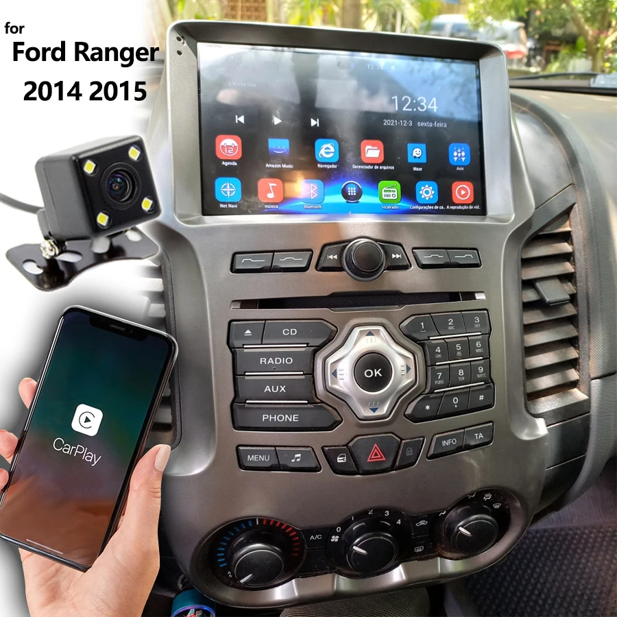 Автомагнитола 2DIN 128 Гб ПЗУ Android 12 для Ford Ranger 2014 2015 F250 навигация GPS сенсорный экран