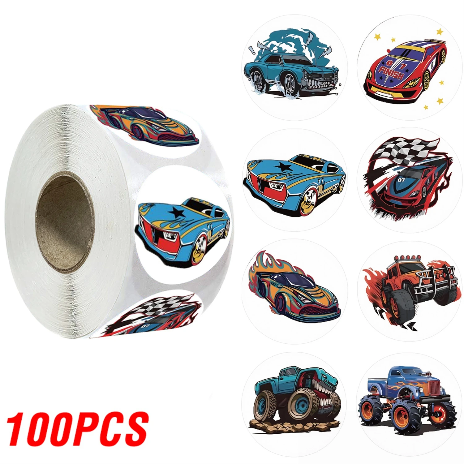 

Бумажные стикеры машинки и транспортные средства 100-500 шт