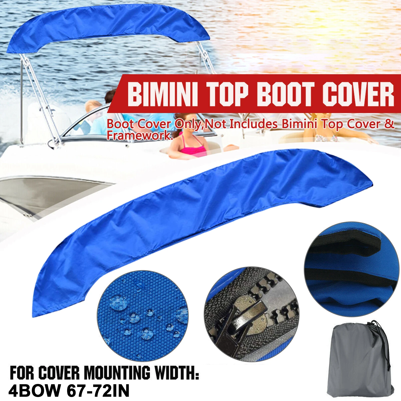

Bimini Top Boat Canopy 600D Waterproof Anti-UV Bimini Boat Top Canopy Storage Cover Dust-proof Cover Marine Boat Accessories