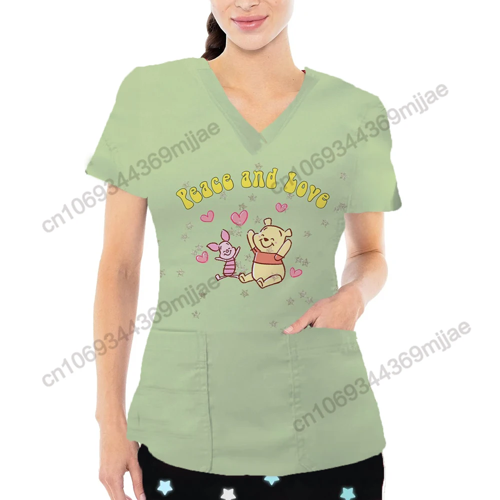Униформа медсестры Yk2 женские футболки с v-образным вырезом топы Y2k женская одежда