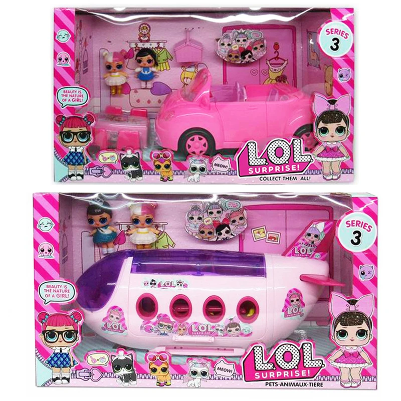 

LOL Surprise Dolls Toy Original Anime Figures Picnic Sports Car Model Set Collection Kids Toys for Girls Birthday Christmas Gift