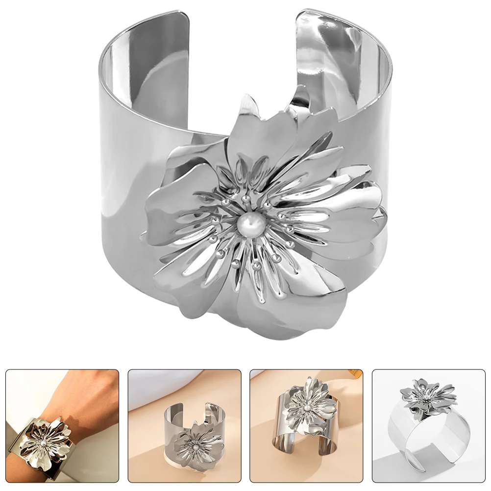 

Браслет с цветами, металлический браслет, женский браслет, ювелирные изделия, декоративный браслет