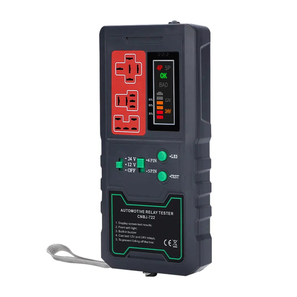 

12V 24V Car Relay Tester Electronic Automotive-Universal Motorcycles Battery Checker Alternator-Analyzer Diagnostic Tool
