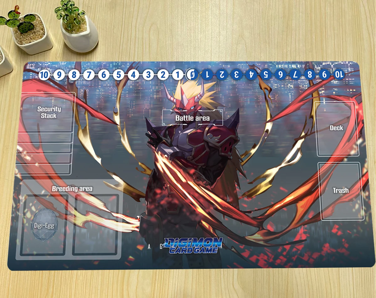 

Digimon Playmat Agnimon DTCG CCG Board Game Duel Trading Card Game Mat Anime Gaming Mouse Pad Rubber Desk Mat Free Bag 60x35cm