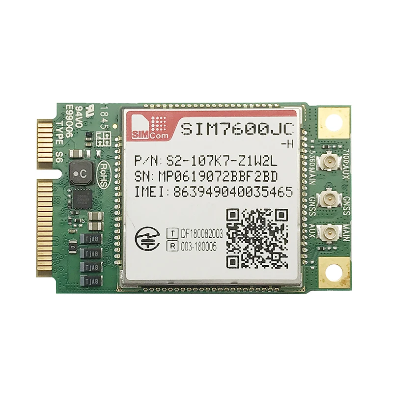 

SIMCOM SIM7600JC-H MINI PCIE LTE Cat-4 LTE-FDD/LTE-TDD/HSPA+/UMTS/EDGE/GPRS/GSM Module for Japan LTE-FDD B1/B3/B8/B18/B19/B26