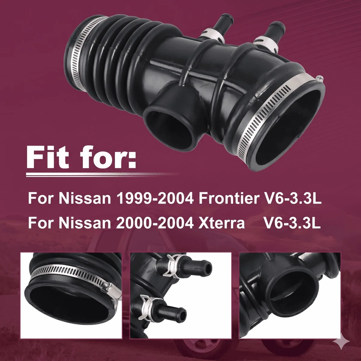 Фото Патрубок воздухозаборника двигателя для Nissan Frontier 1999-2004, Xterra 2000-2004, 3.3L, 16578-4S100, 165784S100 №5