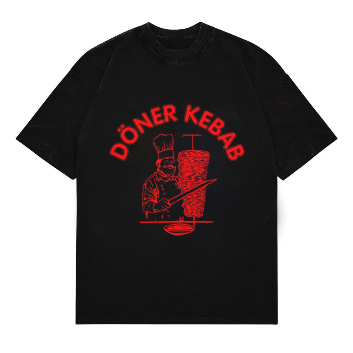 Новинка 2022 Мужская футболка с принтом донера кебаба 80s 90s Винтажная круглым