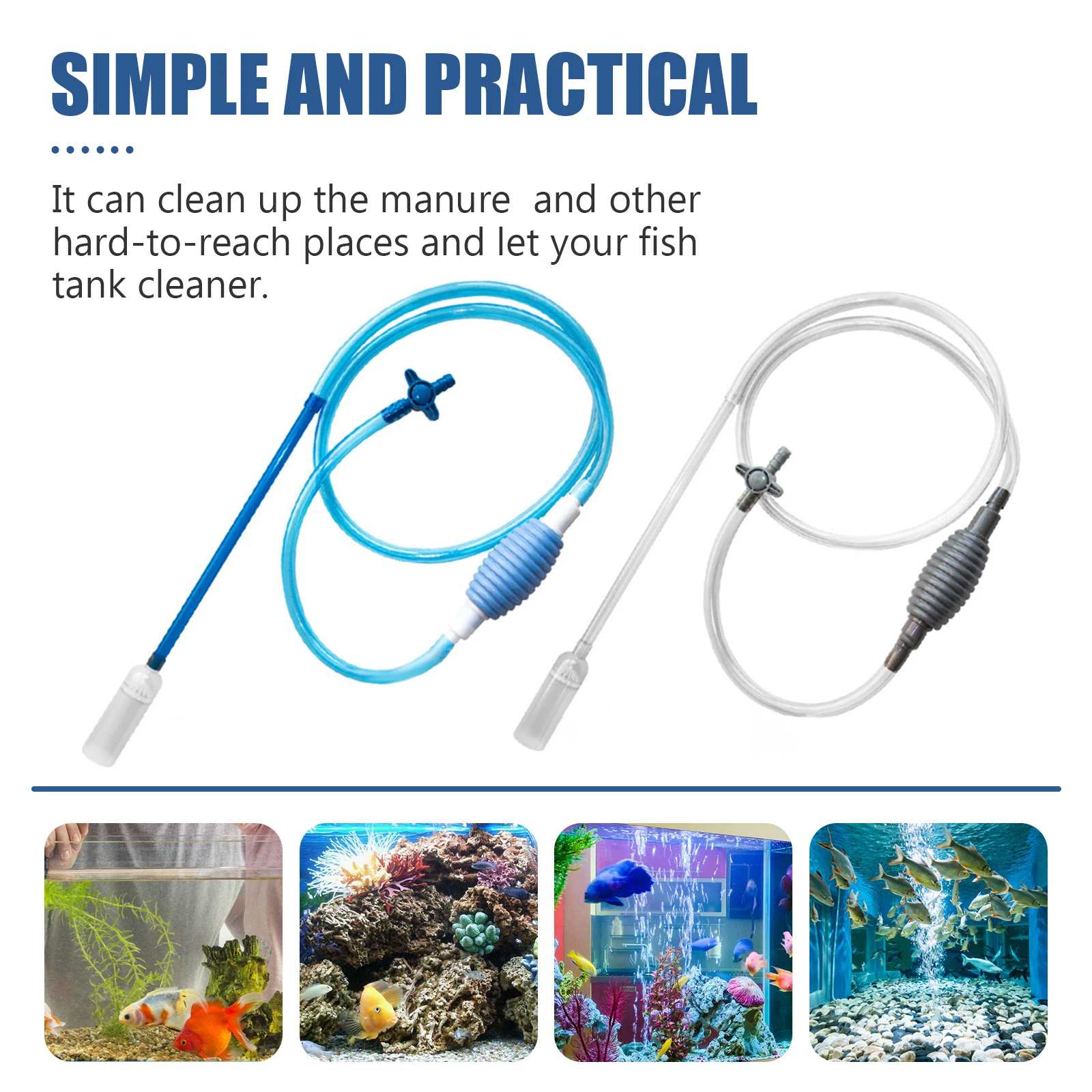 

Aquarium Siphon Manual Water Change Changer Fish Tank Water Change Pump Gravel Filter Aquarium Water Cleanger Tools