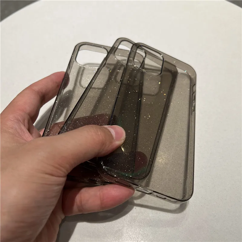 Роскошный блестящий черный Ударопрочный силиконовый чехол из ТПУ для телефона