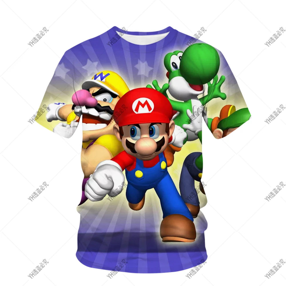 

Fashion Super Mario T shirt Kids Clothing Tops Boy T-shirt Game 3D Print T Shirts Funny Anime Short Sleeves Baby Girls Clothes