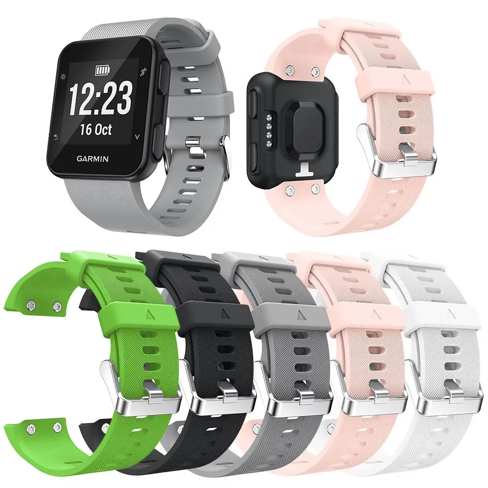 

Adjustable Watch Strap for Garmin Forerunner 35 Silicone Wrist Strap Bracelet Watch Band w/Buckle White Pink Grey Black Green