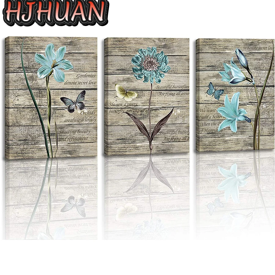 

3pcs blue flowers full round square Diamond Painting Cross Stitch Diamond Embroidery New Handicrafts Home Decoration gift