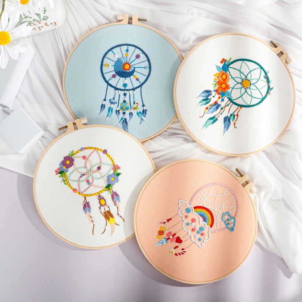 Набор для вышивки Ловец снов набор начинающих с рисунком Ловца инструкции