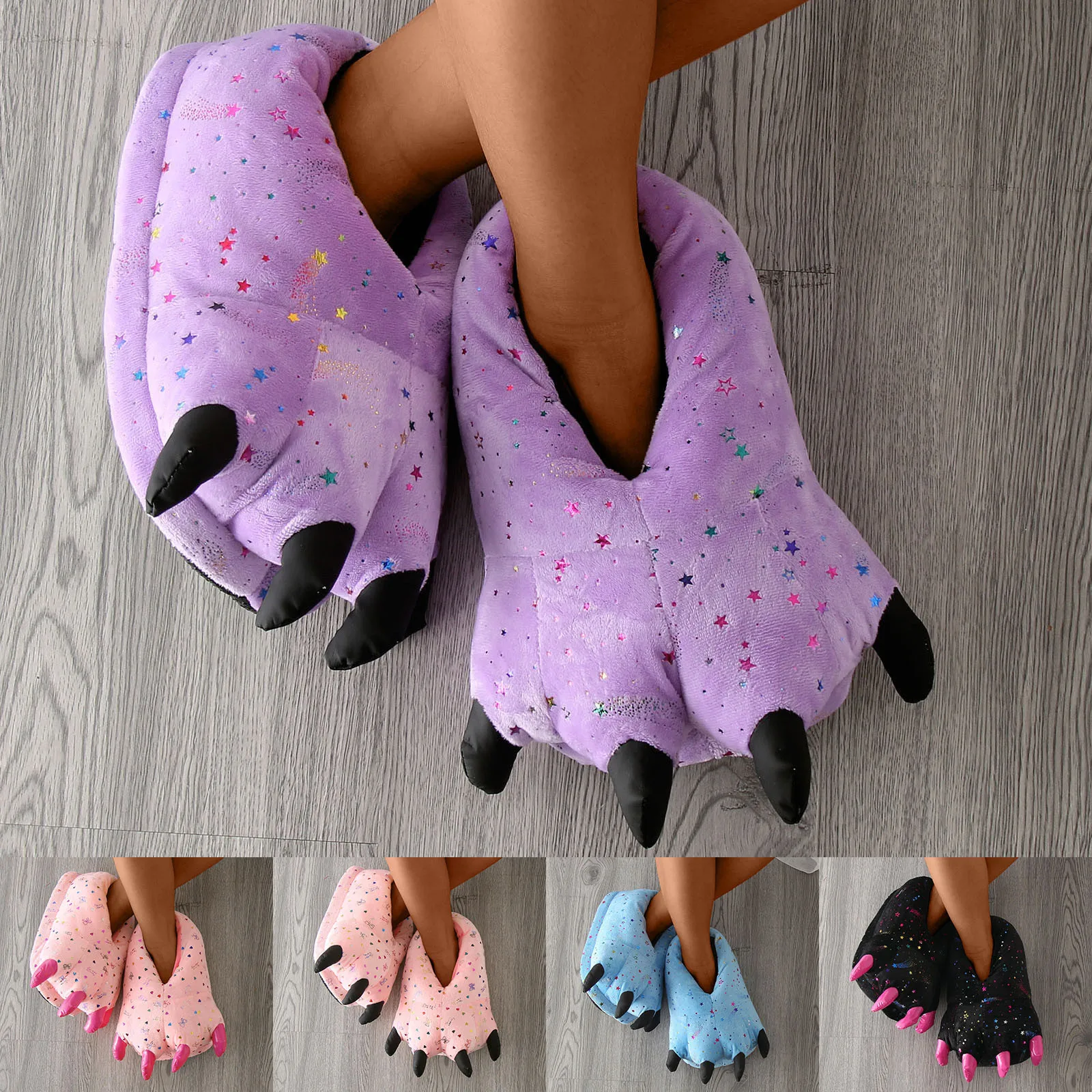 Новинка зимние теплые мягкие домашние тапочки женская мужская и детская обувь