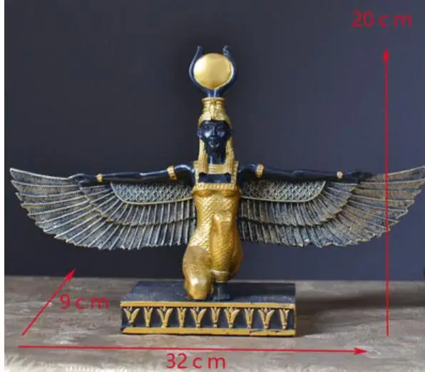 

EGYPTIAN MYTHOLOGY GODDESS OF LIFE ISIS COPPER PLATING RESIN ART&CRAFT STATUE CREATIVE HOME ANCIENT EGYPT STYLE DECOR X4294