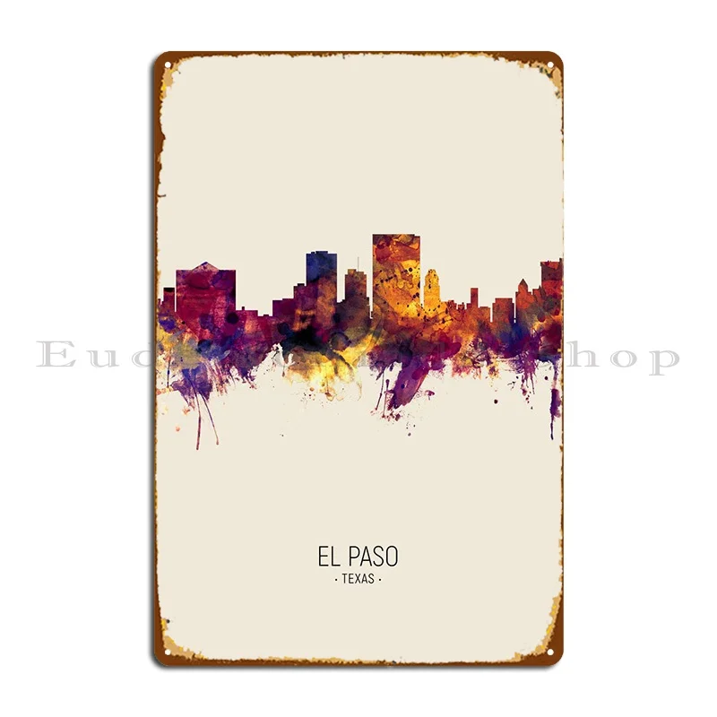 

Металлический знак Эль-Пасо, техасское очертание, эмблема для гостиной, клуба, фотоплакат