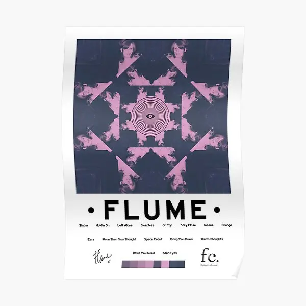 Фотоальбом с лицензионным названием Flume, постер с художественным принтом, винтажный настенный Декор для дома, комнатное забавное украшение, картина без рамки