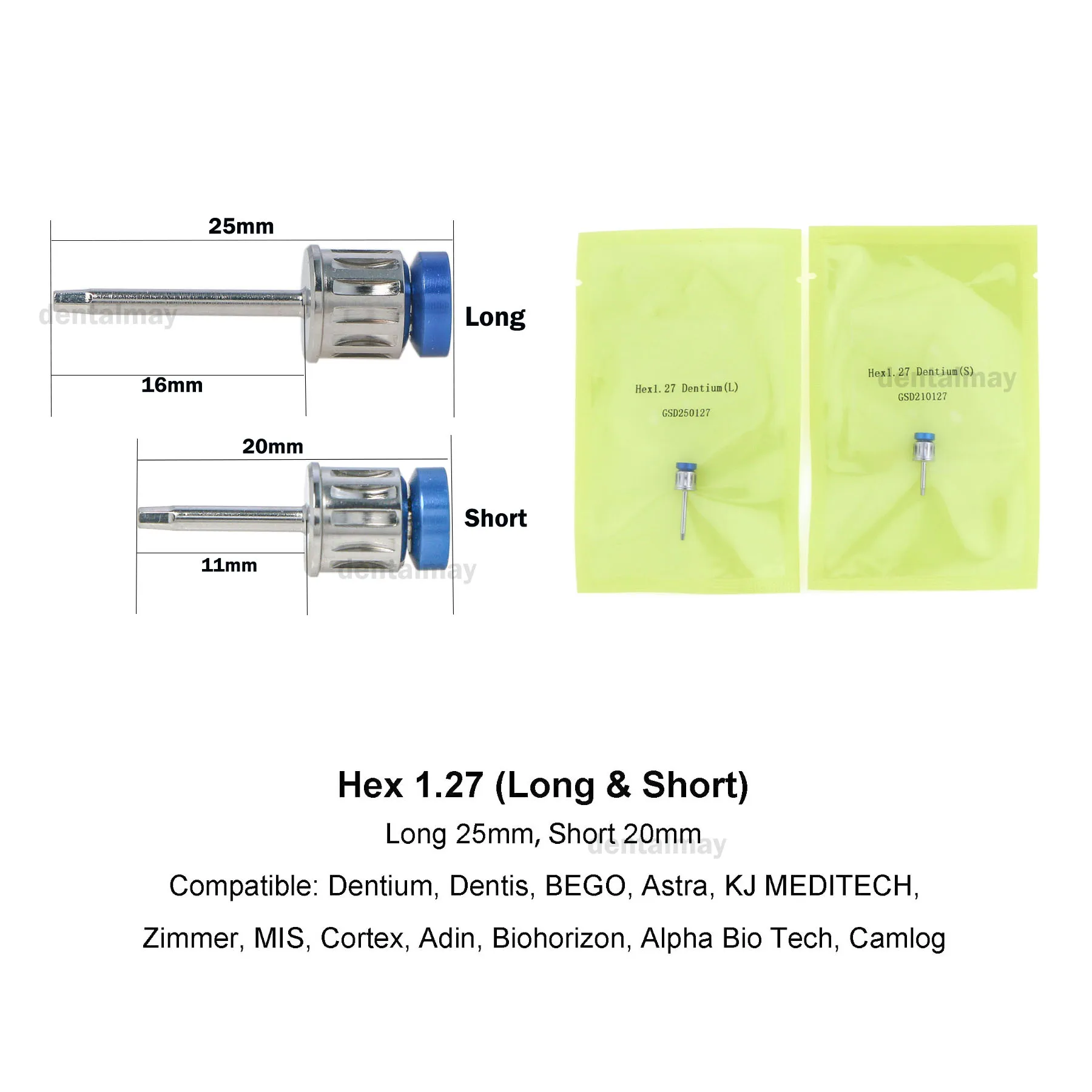 2 шт. драйверы для зубных имплантатов шестигранная 1 27 ручная отвертка длинная