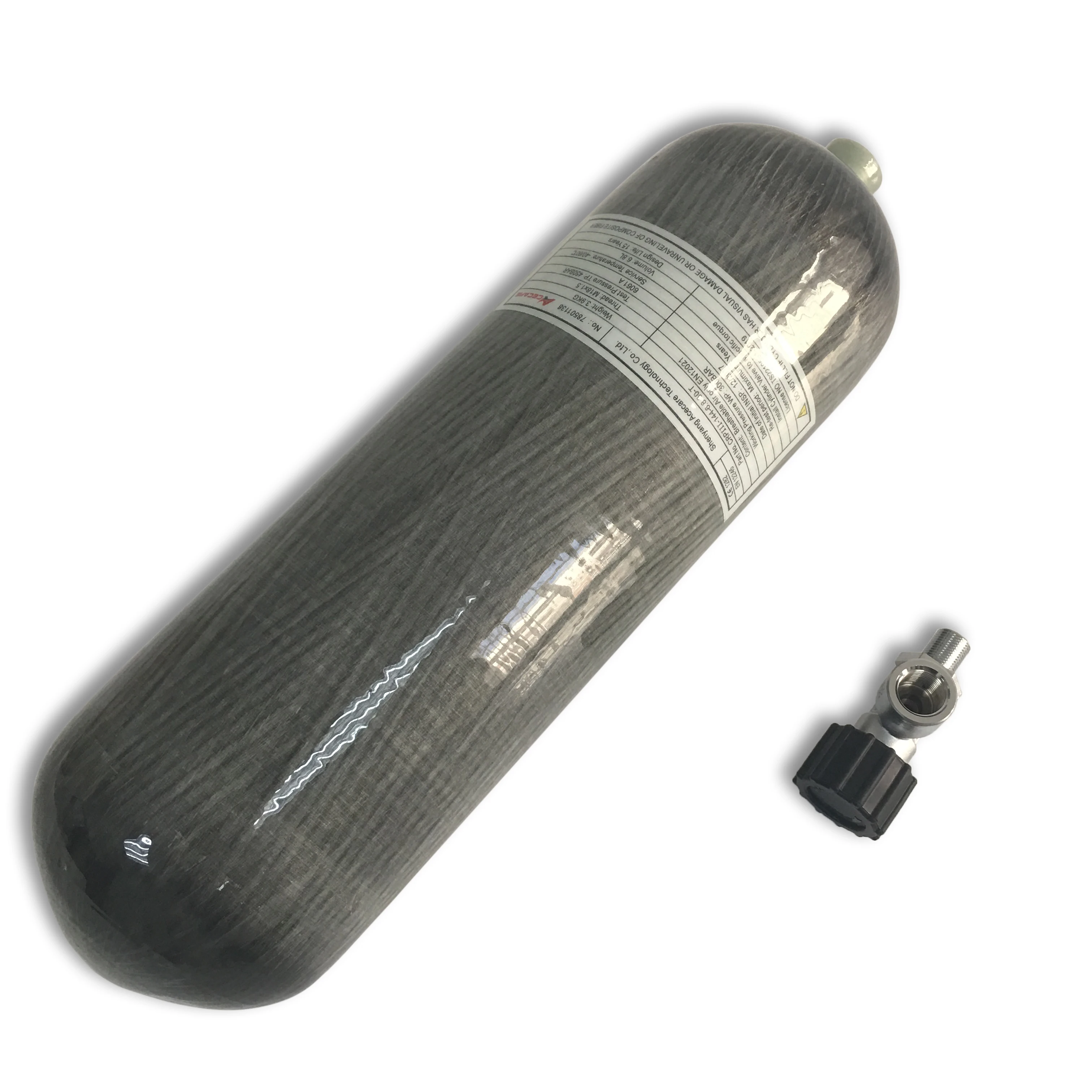 

6.8L CE 30Mpa Capacity Carbon Fiber Cylinder Used For Fire Fighting With Valve