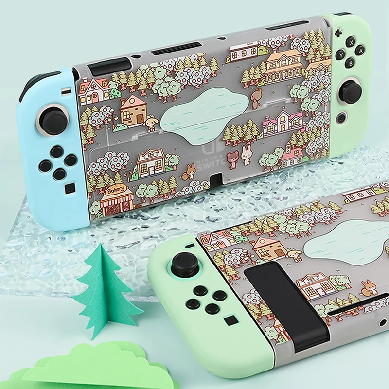 

Чехол Funda Nintendo Switch на органических светодиодах, Обложка для планшетов с животными, оболочка Защитная для контроллера Nintendo Joy-Con