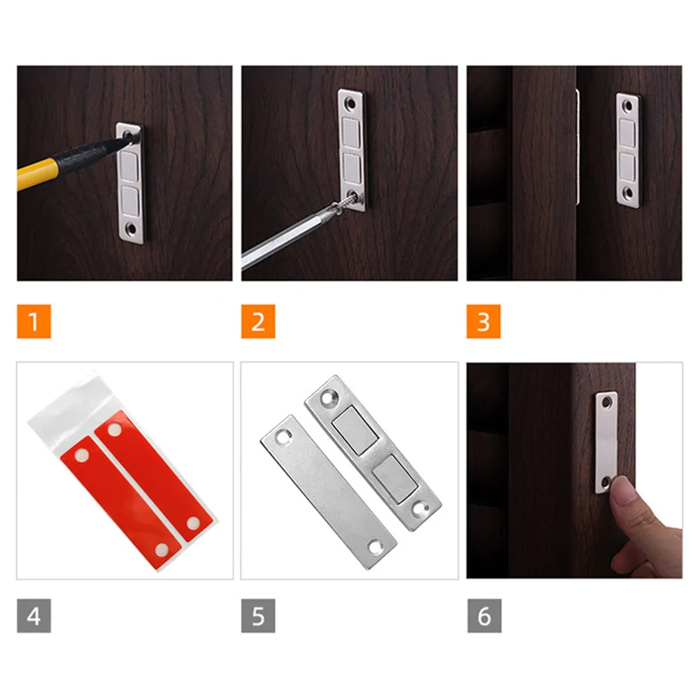 2 шт. магнитные защелки для шкафа дверные упоры магнит невидимая мягкая защелка