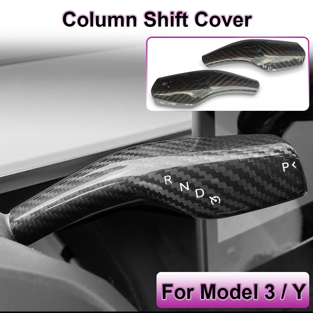 Hawknavi Gear Shift Paddle Cover for Tesla Model 3 Model Y Real Carbon Fiber Decorative Gear Level Cover Protective Accessories