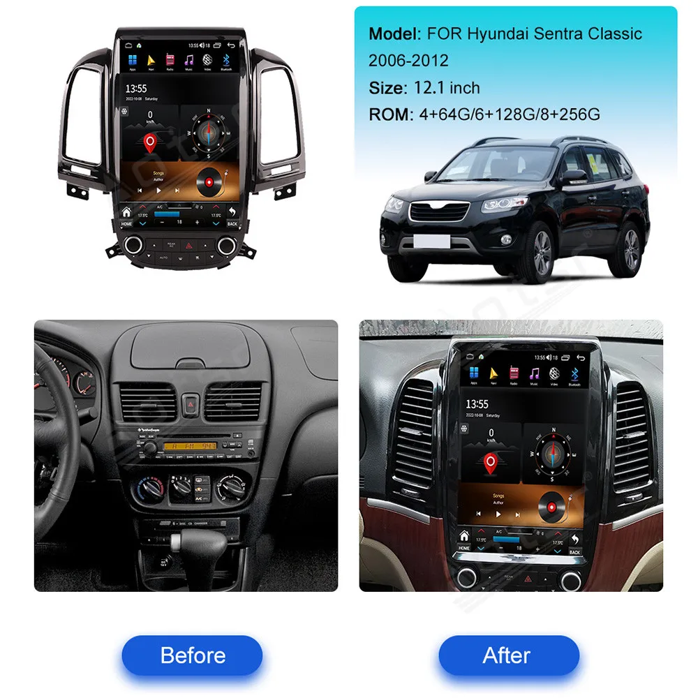 Восьмиядерный процессор Qualcomm для Hyundai Santafe 2006-2012 автомобильное радио