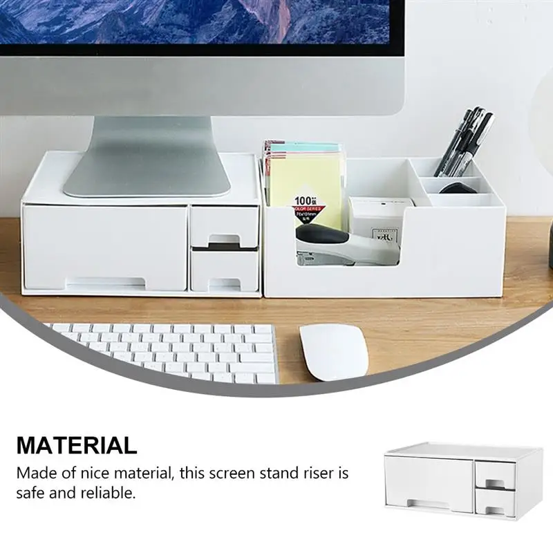

1Pc Household Monitor Elevated Stand Computer Increased Shelf Monitor Rack (White)