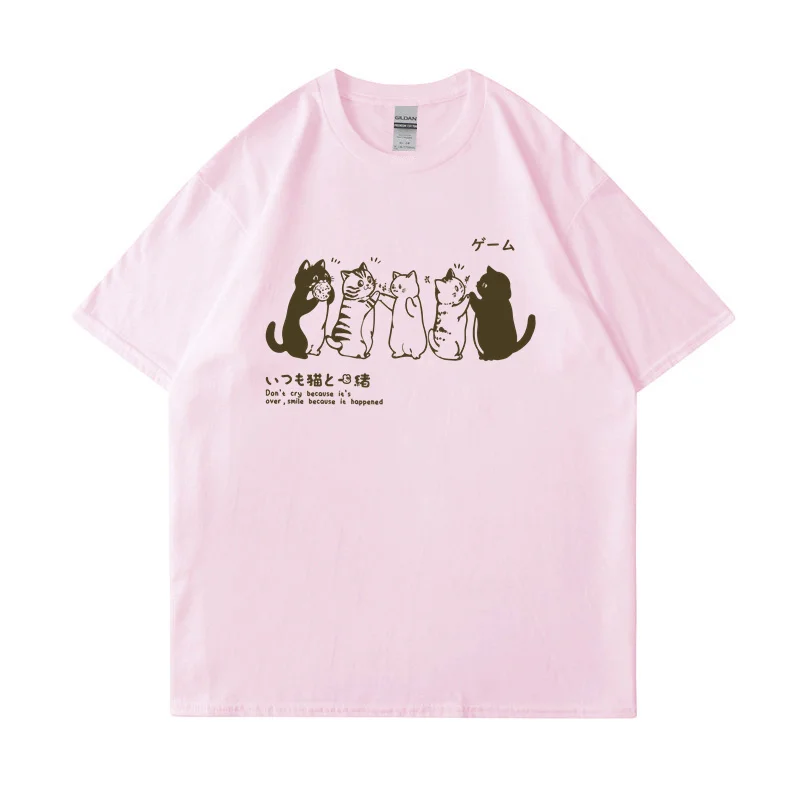 Y2K Мужская Хлопковая Теннисная Футболка В Стиле Хип-хоп С Коротким Рукавом И