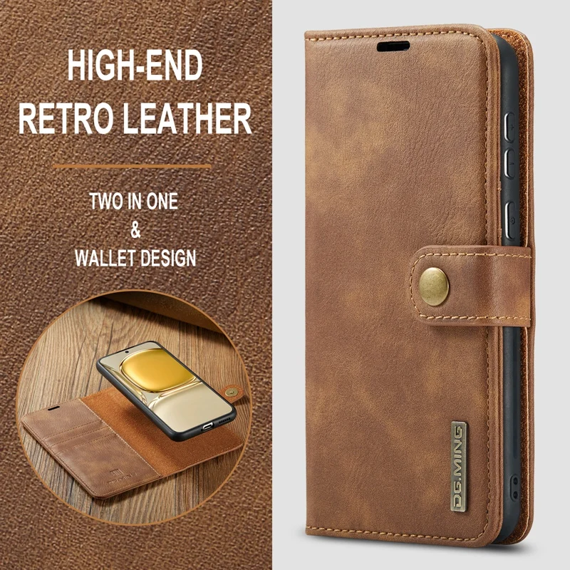 Wallet Phone Case 2 in 1 Split Flip Case for Huawei P50 P50 Pro Huawei P40 P30 P20 Pro Strong Magnetic PU Leather Cover