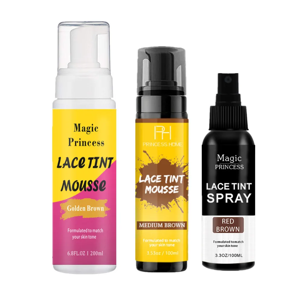 Private Label Brown Foam Melt Scalp Skin Tone Lace Tint Mousse Wig Knots Healer Lace Wig Closure Lace Tint Spary