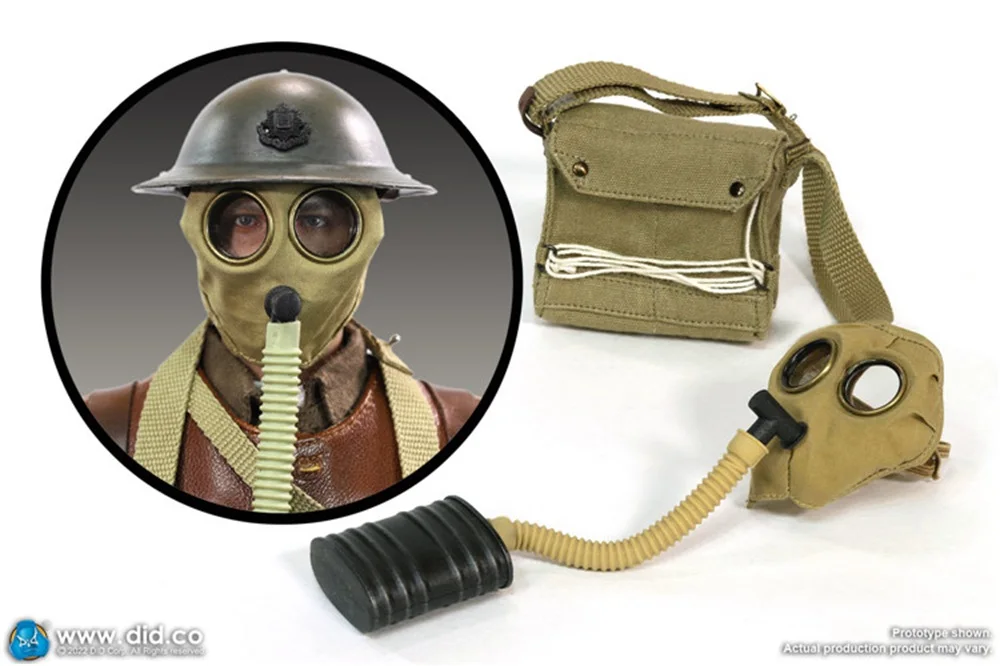 

1/6 DID B11013 WWI Military The British Infantry Soldier Tom Gas Mask Bags Set Lunch Box Model Fit 12" Action Figure DIY