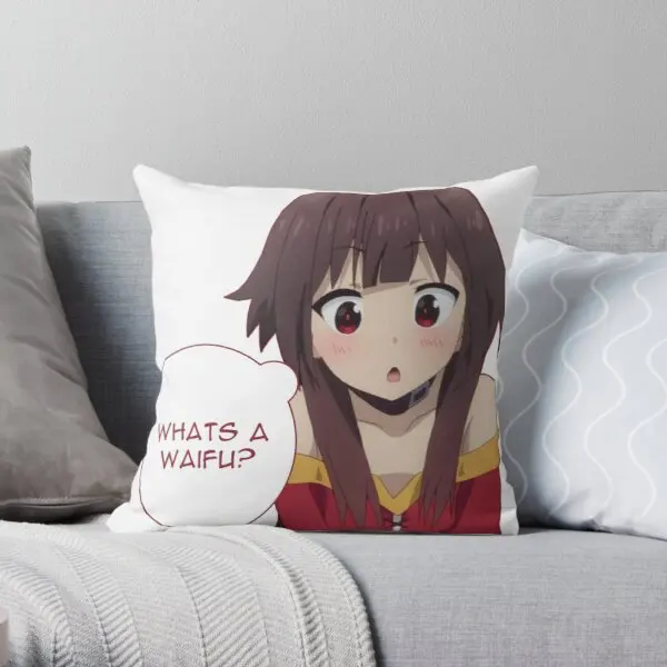

Whats A Waifu Printing Throw Pillow Cover Bedroom Office Sofa Throw Soft Decorative Bed Home Wedding Square Pillows not include
