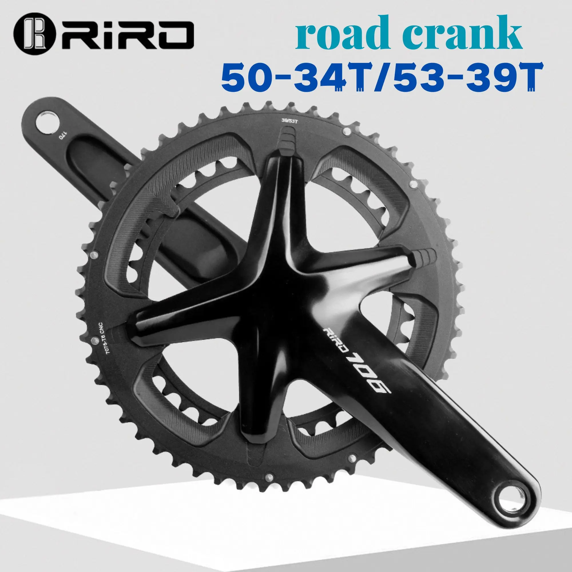 

Шатун RIRO 105 R7000 для дорожного велосипеда, двойная звезда, поддерживает 11-12 Скоростей, 7075, двойной диск из алюминиевого сплава 50/34T 53/39T для Shimano