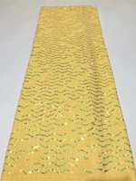 african beaded lace fabric embroidered nigerian sequin laces fabric 2022 high quality french tulle lace fabric for women yellow
