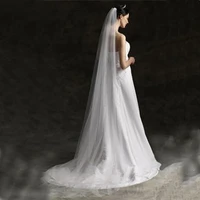 bride soft veil lace edge wedding accessory soft cloth womens bridal veils comb 2022