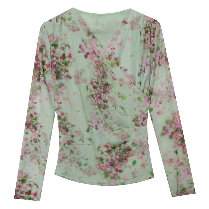 Сексуальная женская футболка с крестообразным v-образным вырезом и длинным