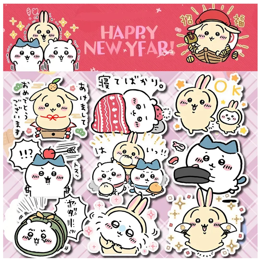 

10/39pcs Cute Chiikawa Decoration Stickers Kawaii Hachiware Usagi Momonga Kurimanju Decals Waterproof Kawaii Sticker Wholesale
