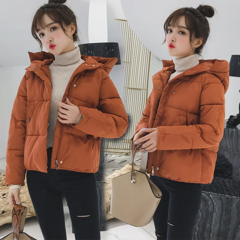 Women's Short Cotton Padded Clothes 2022 New Winter Korean Fashion Loose Down Coats Thickened Warm Womens Outwear Jackets Parka