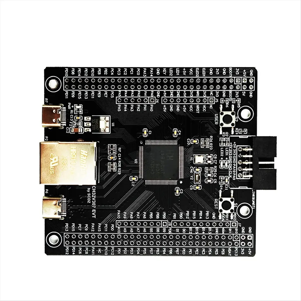 Фото (A02R) Отладочная плата CH32V307 с микроконтроллером RISC-V и встроенным WCH-Link CH32V307VCT6 CH32V307V-EVT-R1 WCH №1