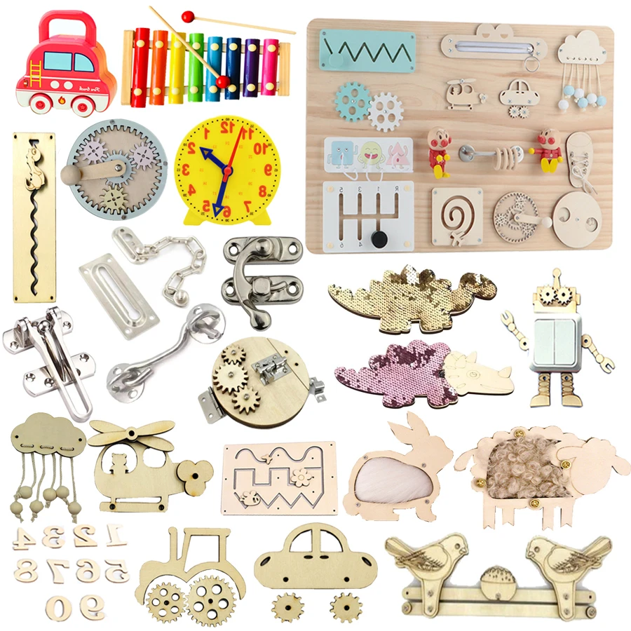 

Детская сенсорная доска Монтессори, занятая разблокировка двери, защелка, игрушка, деревянные аксессуары «сделай сам», материал для раннего развития, обучающие игрушки
