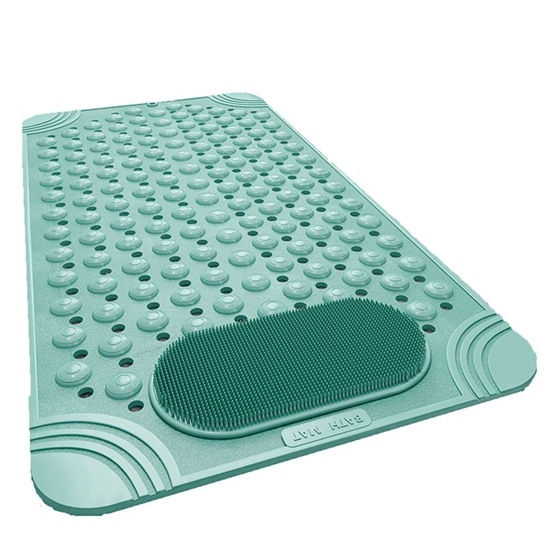 

1 Pcs Bathroom Mat 3D Cobblestone Pattern Absorbent Bath Rug Toilet Hallway Non-Slip Doormat Washable Green