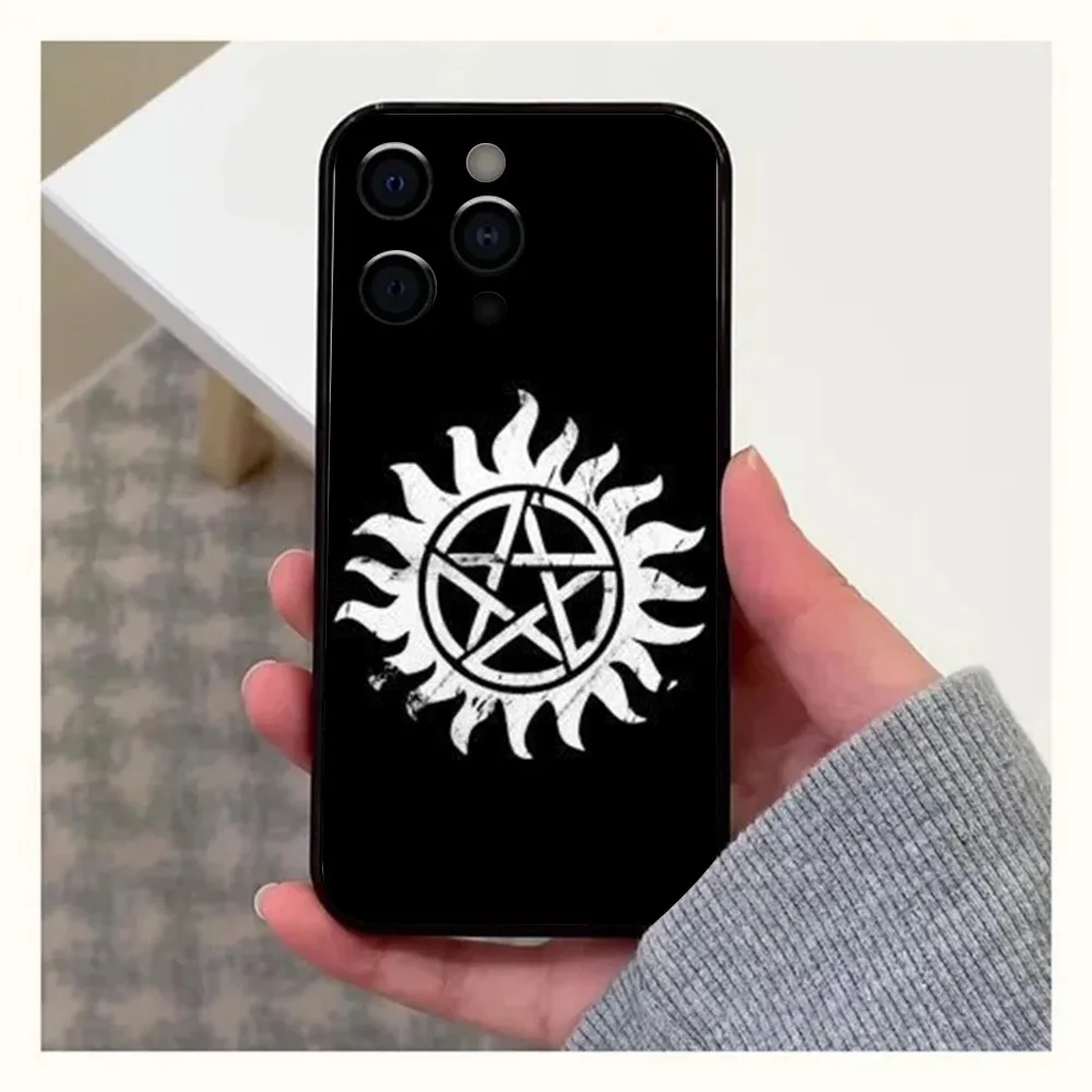 Чехол для телефона S-Supernatural TV Apple iPhone 15 14 13 12 11 Pro X XS Max XR Plus Mini Soft Black Cover