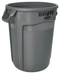 

Deluxe Gray 32 Gallon Round Plastic Commercial BRUTE Garbage Can For Home and Office Use.
