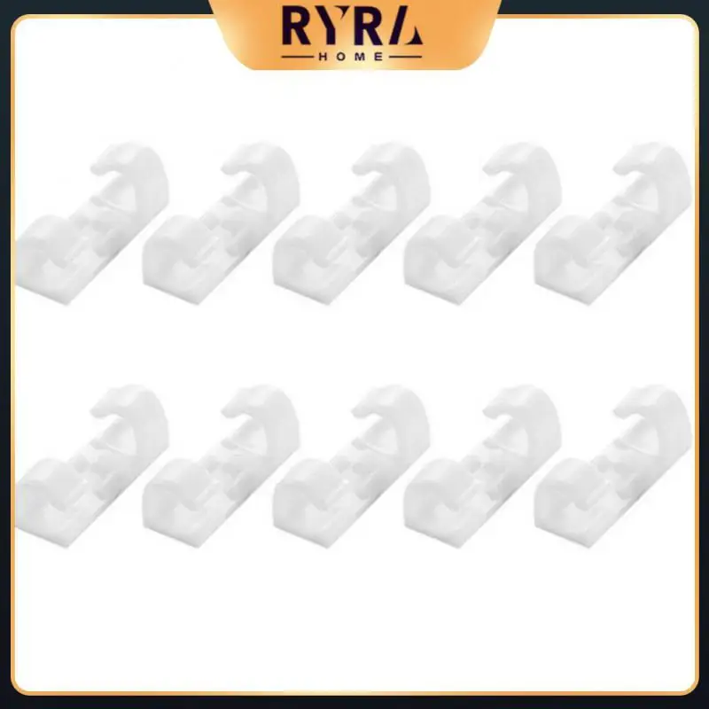 

20pcs Data Line Bobbin Winder Desktop Cable Management Tidy Fixed Clamp Self-adhesive Cable Organizer Clips Home Office