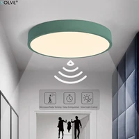 radar smart induction ceiling light simple round macaron led ceiling lamp for living room dining stairs balcony porch decoration