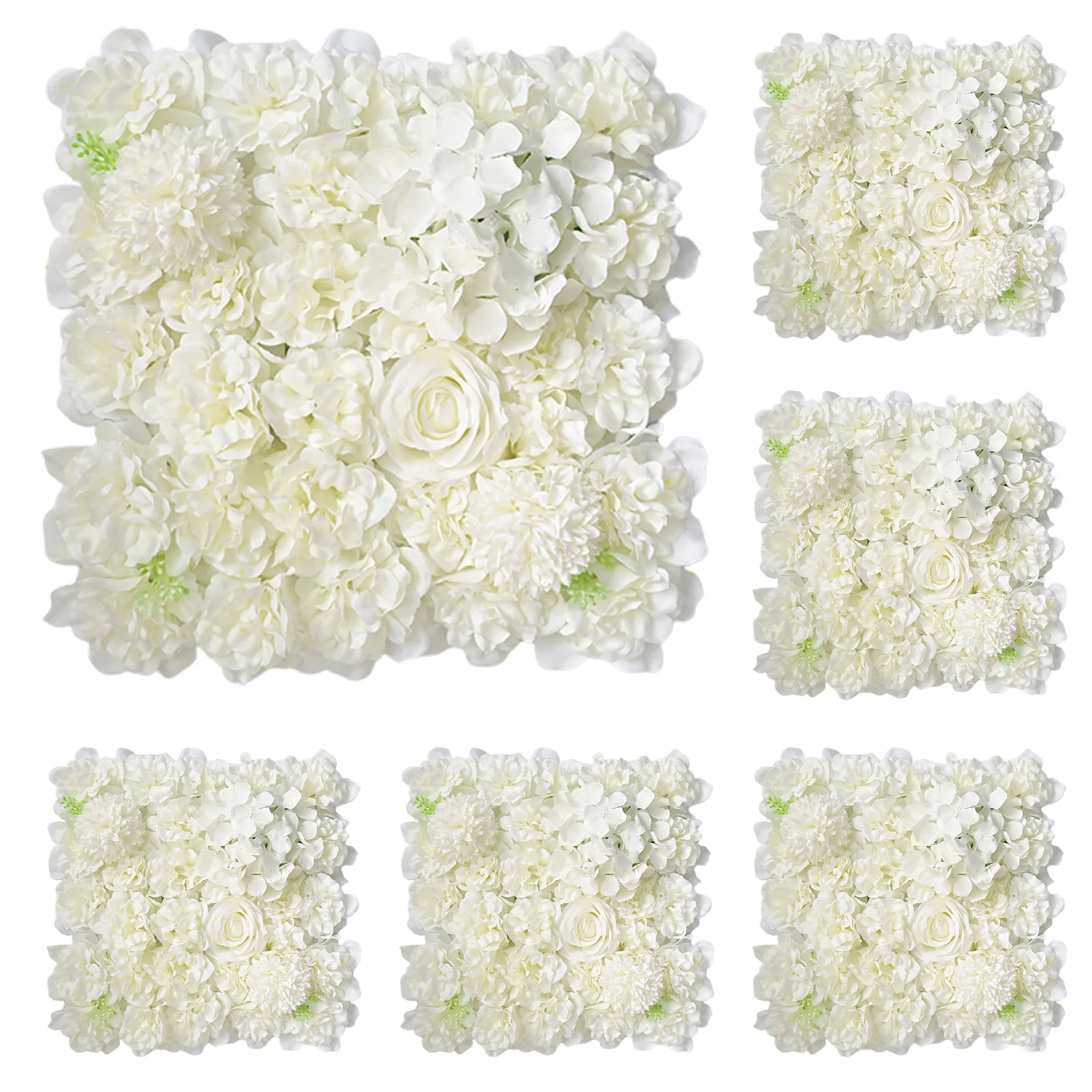 

6pcs Artificial Rose Flower Wall Panels Hydrangea Peony Flower For Wedding Party Baby Shower Background Home Decoration