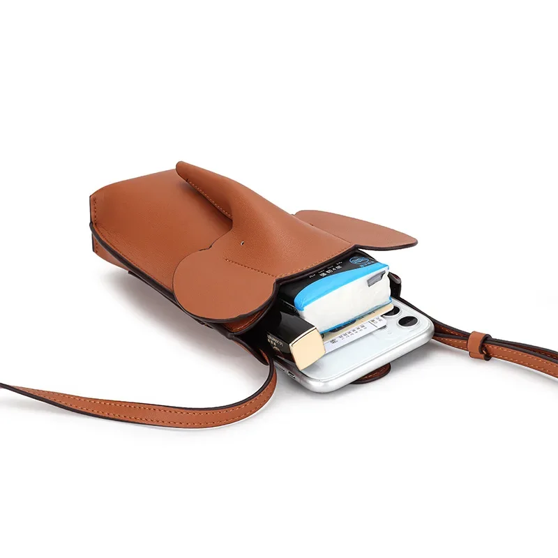 Сумка для телефона со слоном из натуральной кожи женская летняя модная