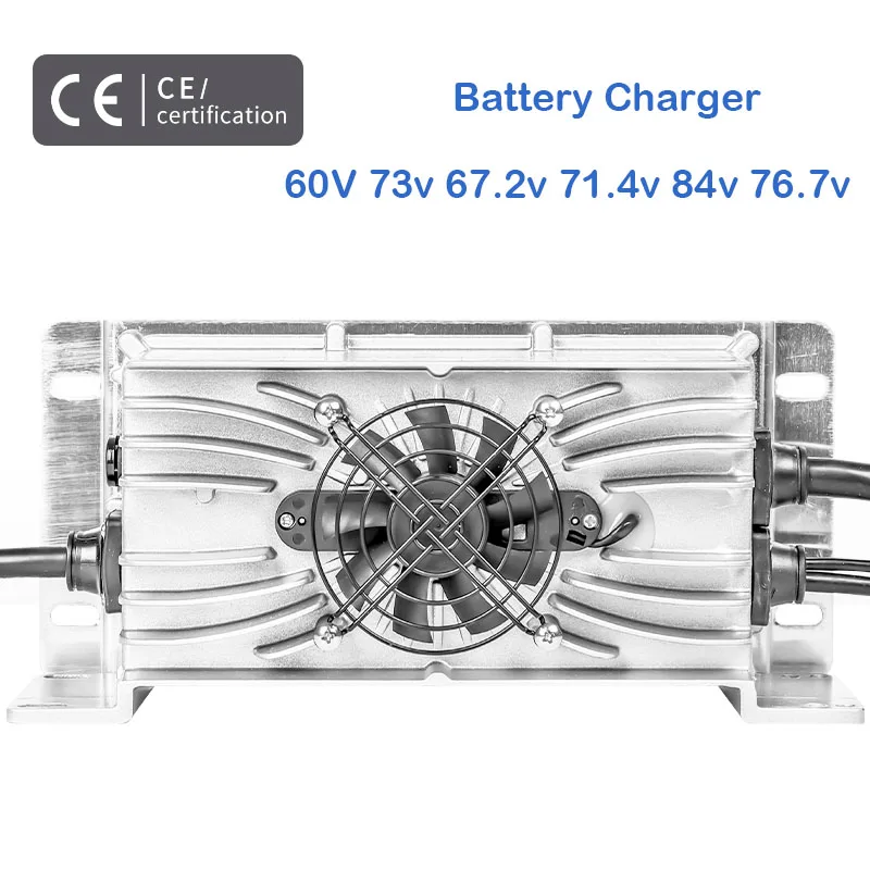 

60V 73v 67.2v 71.4v 18A 84v 76.7v LiFeP04 Lead Acid Battery Charger Waterproof Electric Car Golf Cart Scooter Charger